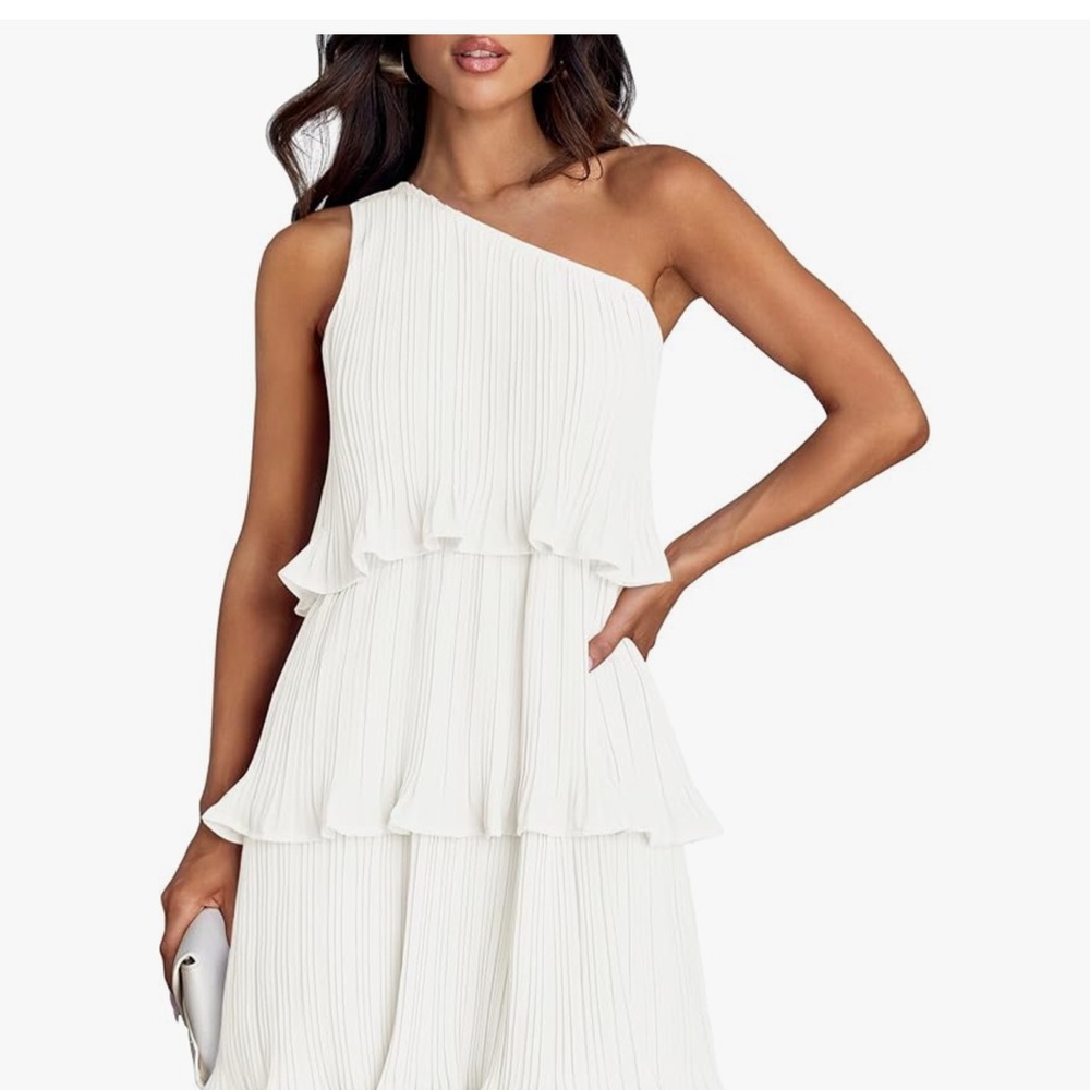Elegant Asymmetrical White Dress